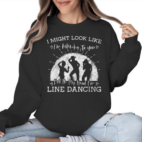 Line Dancing Choreographer Dance Teacher Group Performer Men Women Girls Kids Women Crewneck Sweatshirt - teacherstshirts.com UK
