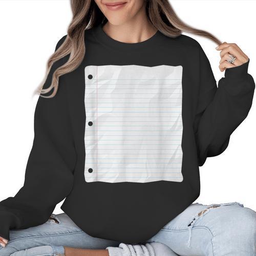 Lined Paper Notebook Halloween Costume For Students Teachers For Men Women Kids Women Crewneck Sweatshirt - teacherstshirts.com