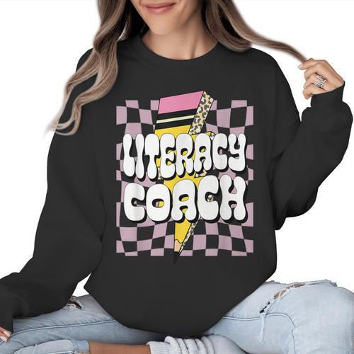 Literacy Coach Reading Specialist Facilitator Lead Teacher Women Crewneck Sweatshirt - teacherstshirts.com