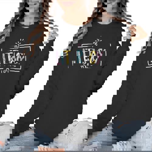 Literacy Team Teacher Women Crewneck Sweatshirt - teacherstshirts.com