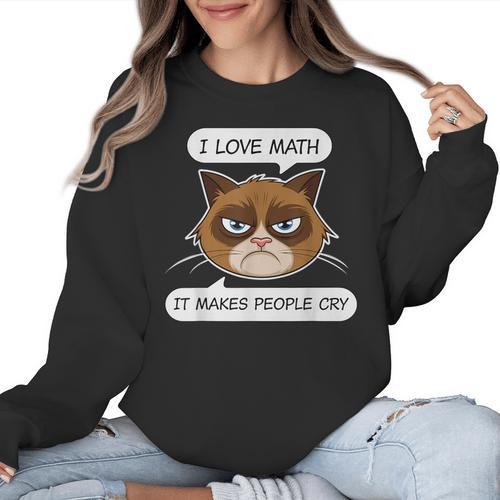I Love Math It Makes People Cry Math Teacher Women Crewneck Sweatshirt - teacherstshirts.com AU