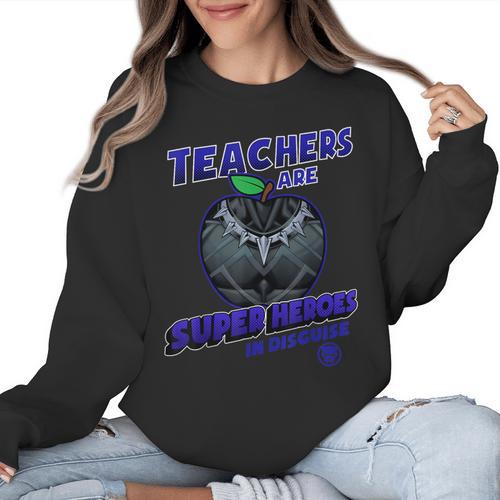 Marvel Teachers Are Super Heroes In Disguise Panther Women Crewneck Sweatshirt - teacherstshirts.com UK