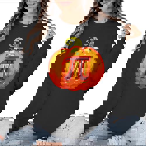 Math Teacher Halloween Costume Pumpkin Pi Pun Pie Men Women Crewneck Sweatshirt - teacherstshirts.com