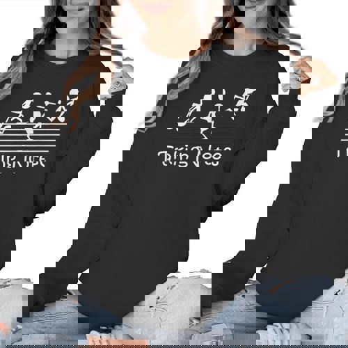 Melodic Humor Musician’s Playful Collection Musical Taking Notes Music Lovers Vintage Teachers Women Crewneck Sweatshirt - teacherstshirts.com