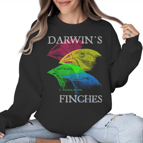 Nerdy Darwin's Finches Evolution Science Biology Teacher Women Crewneck Sweatshirt - teacherstshirts.com