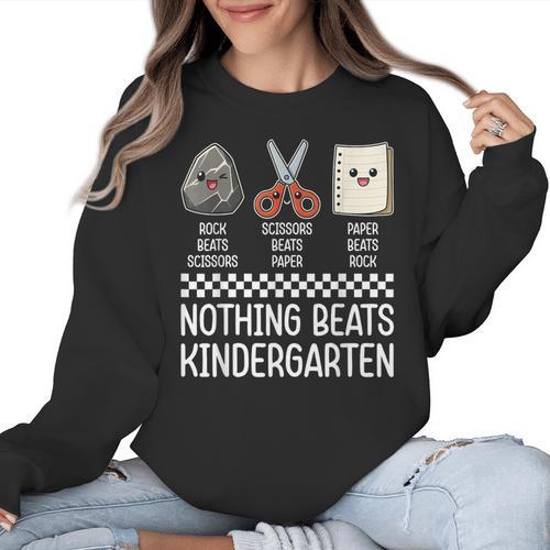 Nothing Beats Kindergarten Back To School Kids Teacher Women Crewneck Sweatshirt - teacherstshirts.com AU