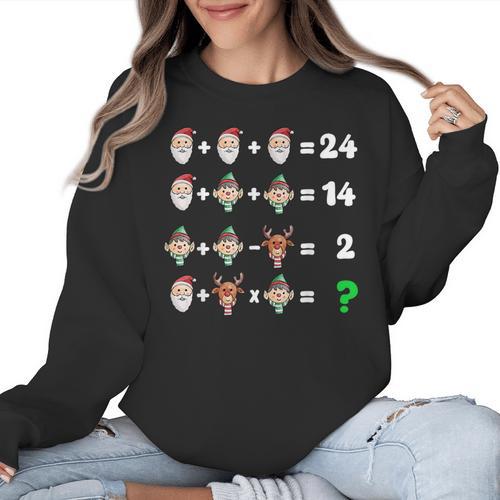 Order Of Operations Quiz Christmas Math Teacher Xmas Math Women Crewneck Sweatshirt - teacherstshirts.com UK