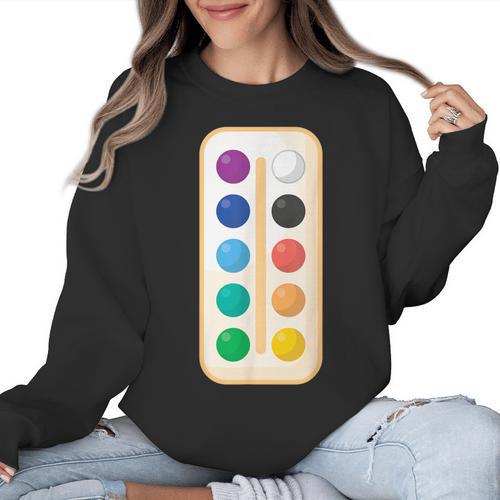 Paint Palette ArtSet Halloween Costume For Teachers Students For Men Women Kids Women Crewneck Sweatshirt - teacherstshirts.com