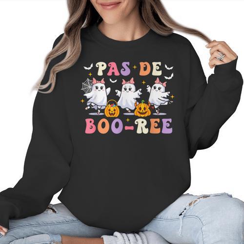 Pas De Boo-Ree Teachers Halloween Costume Ballet Dancers Women Crewneck Sweatshirt - teacherstshirts.com UK