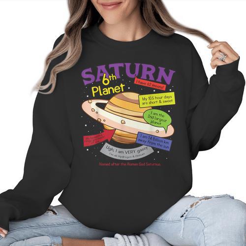 Perfect Planets Teachers Shirts Saturn For Solar System Women Crewneck Sweatshirt - teacherstshirts.com DE