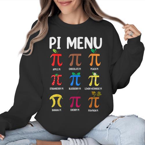 Pi Menu 314 Pi Symbol Math Teacher Happy Pi Day Women Crewneck Sweatshirt - teacherstshirts.com CA