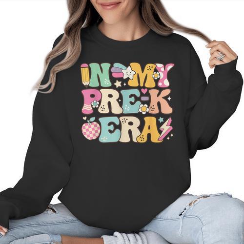 In My Pre-K Era Girl Back To School Cute PreSchool Teacher Women Crewneck Sweatshirt - teacherstshirts.com UK