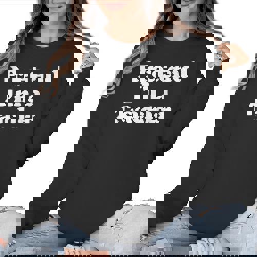 Pretend I&#x27;m A Teacher Lazy Easy Halloween Costume Women Crewneck Sweatshirt - teacherstshirts.com