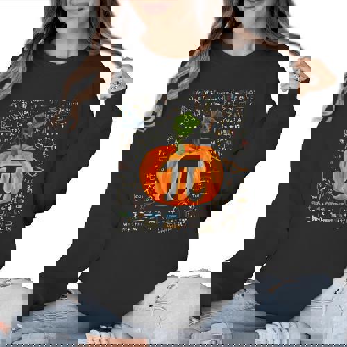 Pumpkin Pi Math Teacher Halloween Pumpkin Pi Women Crewneck Sweatshirt - teacherstshirts.com