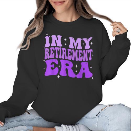 In My Retirement Era Groovy Retired Teacher 2025 Women Women Crewneck Sweatshirt - teacherstshirts.com AU