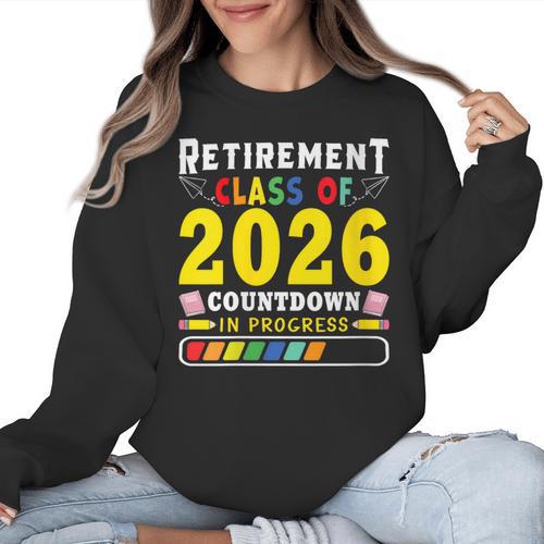 Retirement Primary Elementary Teacher 2026 Retiring Progress Women Crewneck Sweatshirt - teacherstshirts.com DE