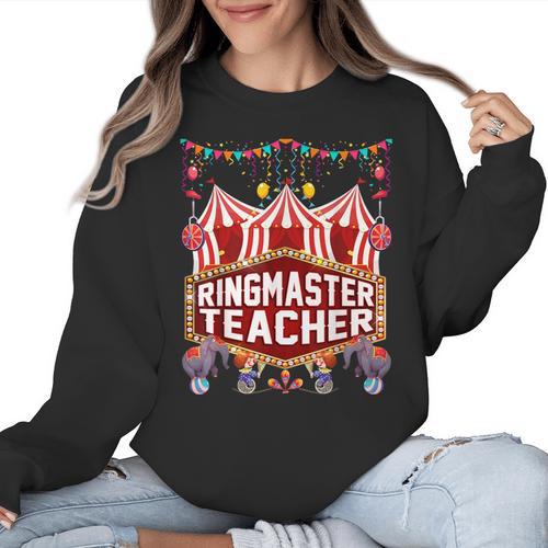 Ringmaster Teacher Costume – Carnival Birthday Style Women Crewneck Sweatshirt - teacherstshirts.com AU