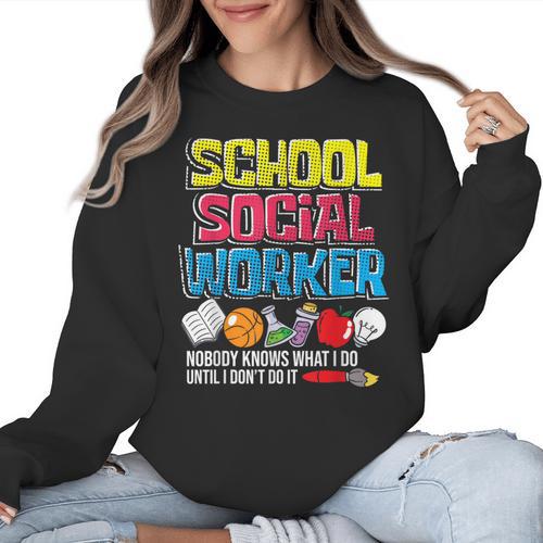 School Social Worker Teacher Caseworker Public Servant LSW Women Crewneck Sweatshirt - teacherstshirts.com