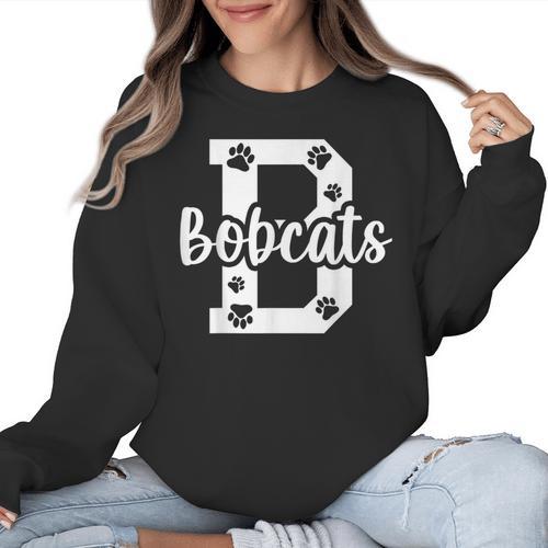 School Spirit Mascot Bobcats Back To School Teacher Student Women Crewneck Sweatshirt - teacherstshirts.com UK