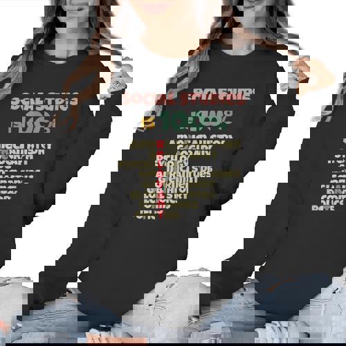 Social Studies Is Relevant History Teacher History Buff Women Crewneck Sweatshirt - teacherstshirts.com