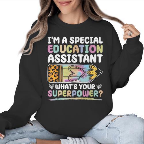 Special Educational Assistant And Sped Teacher Women Crewneck Sweatshirt - teacherstshirts.com AU