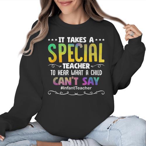 Special Teacher Daycare School Childcare Infant Teacher Women Crewneck Sweatshirt - teacherstshirts.com AU