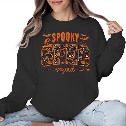 Sped Squad Team Special Education Teacher Halloween Women Crewneck Sweatshirt - teacherstshirts.com AU