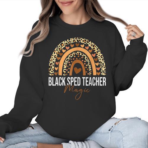 SPED Teacher Teacher Educator Magic Africa Proud Women Crewneck Sweatshirt - teacherstshirts.com