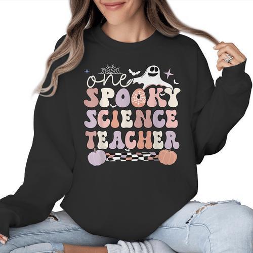 Spooky Science Teacher Halloween Science Teaching For Men Women Women Crewneck Sweatshirt - teacherstshirts.com UK
