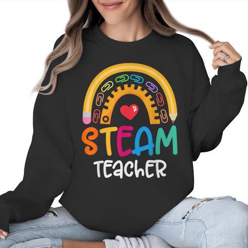 STEAM Teacher Squad Team Crew Back To School STEM Special Women Crewneck Sweatshirt - teacherstshirts.com