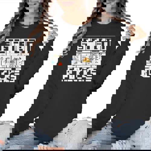 STEM Rocks Science Technology Engineering Math STEM Teacher Women Crewneck Sweatshirt - teacherstshirts.com