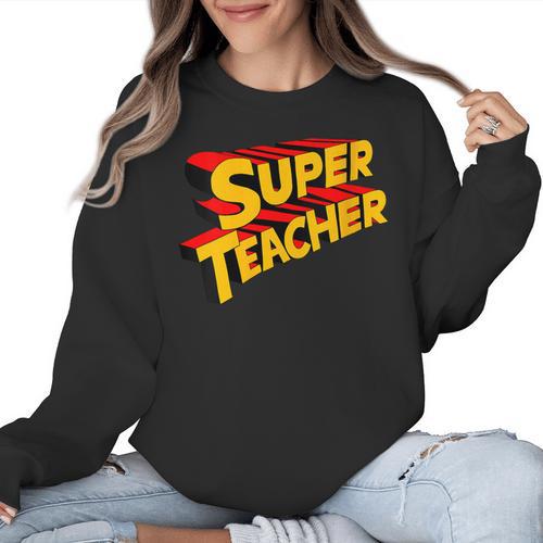 Super Teacher SuperTeacher Women Crewneck Sweatshirt - teacherstshirts.com UK