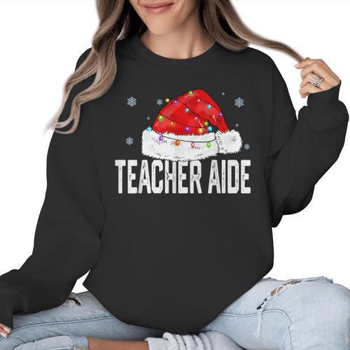 Teacher Aide Christmas Women Family Matching Group Xmas Women Crewneck Sweatshirt - teacherstshirts.com AU