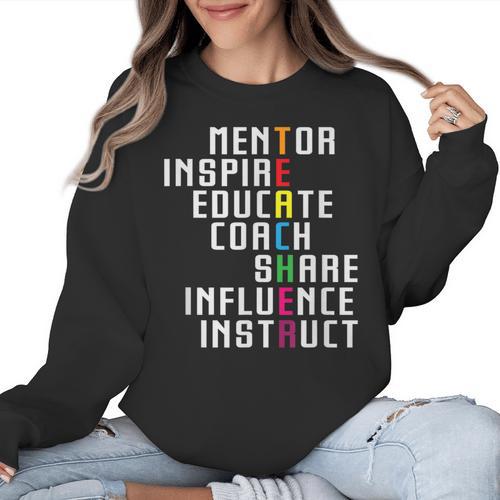 Teacher Inspirational Educator Favorite School Teacher Men Women Girls Kids Women Crewneck Sweatshirt - teacherstshirts.com AU