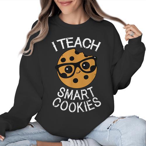 Teacher Shirt I Teach Smart Cookies Shirt Nerd Tee Women Crewneck Sweatshirt - teacherstshirts.com AU