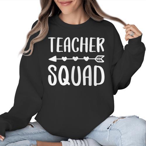 Teacher Squad Shirt Men Women Teacher Team Women Crewneck Sweatshirt - teacherstshirts.com