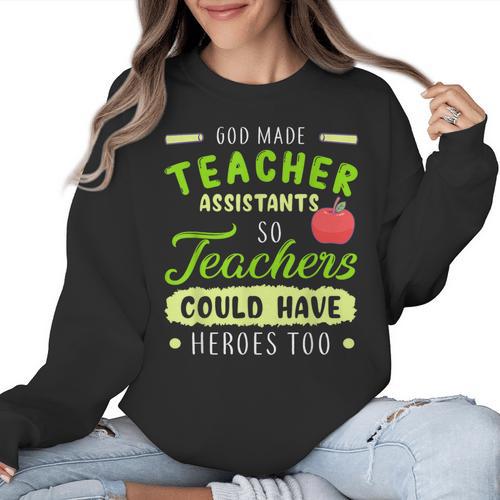 Teacher Teaching Assistant Aide Hero Women Crewneck Sweatshirt - teacherstshirts.com