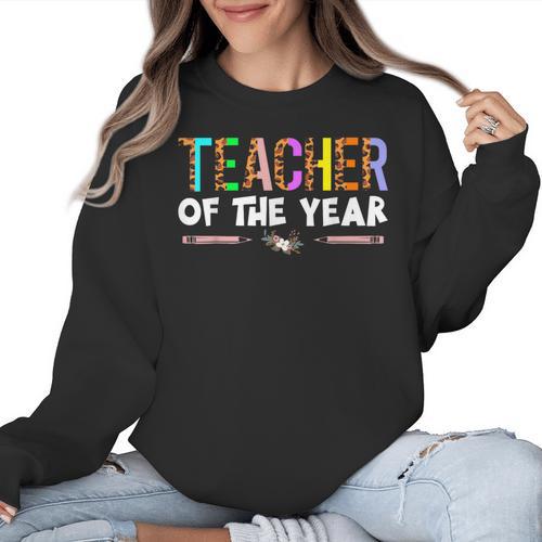 Teacher Of The Year Party Teacher Appreciation Women Crewneck Sweatshirt - teacherstshirts.com AU