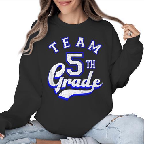 Team 5th Grade Fifth For Teacher Or Students Women Crewneck Sweatshirt - teacherstshirts.com AU
