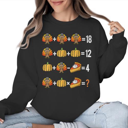 Thanksgiving Order Of Operations Thanksgiving Math Teacher Women Crewneck Sweatshirt - teacherstshirts.com