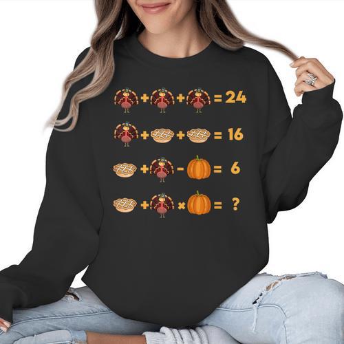 Thanksgiving Order Of Operations Turkey Quiz Math Teacher Women Crewneck Sweatshirt - teacherstshirts.com CA