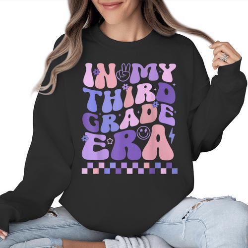 In My Third Grade Era 3rd Grade Teacher Student Boy Girl Women Crewneck Sweatshirt - teacherstshirts.com