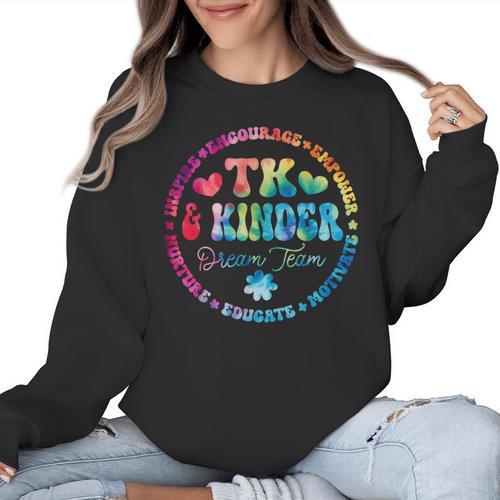 TK & Kinder Dream Team Transitional Kindergarten Teacher Women Crewneck Sweatshirt - teacherstshirts.com AU