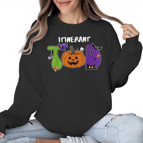 TOD Itinerant Teacher Of The Deaf Halloween ASL Interpreters Women Crewneck Sweatshirt - teacherstshirts.com UK