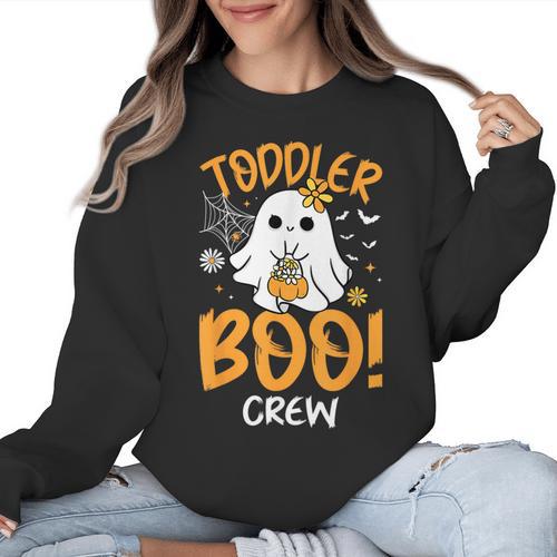 Toddler Boo Crew Babysitters Daycare Teacher Halloween Party Women Crewneck Sweatshirt - teacherstshirts.com CA