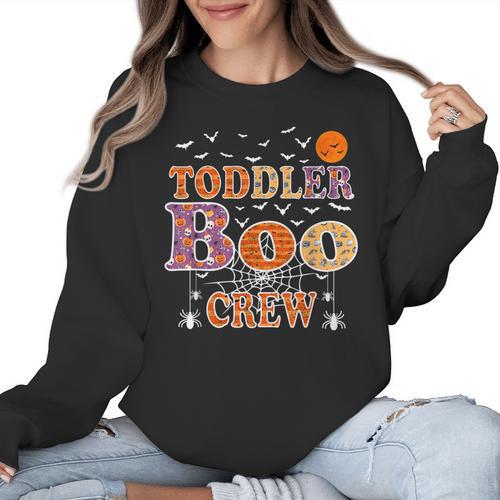 Toddler Boo Crew Halloween Daycare Teacher Kids Women Crewneck Sweatshirt - teacherstshirts.com DE
