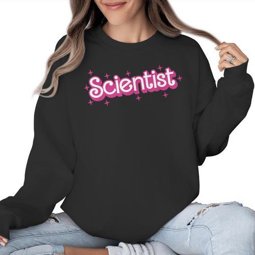 Women Retro Pink Scientist Science Teacher Back To School Women Crewneck Sweatshirt - teacherstshirts.com AU