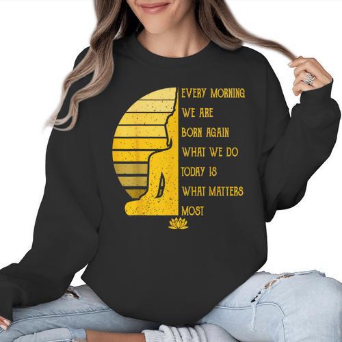 Yoga Meditation Buddha Yoga Teacher T-Shirt Women Crewneck Sweatshirt - teacherstshirts.com