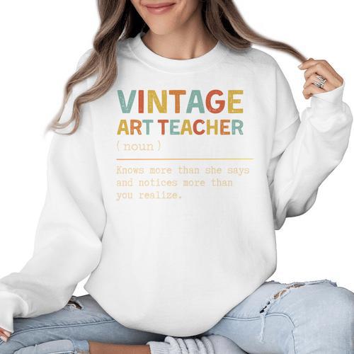 Art Teacher Definition Back To School First Day Women Crewneck Sweatshirt - teacherstshirts.com