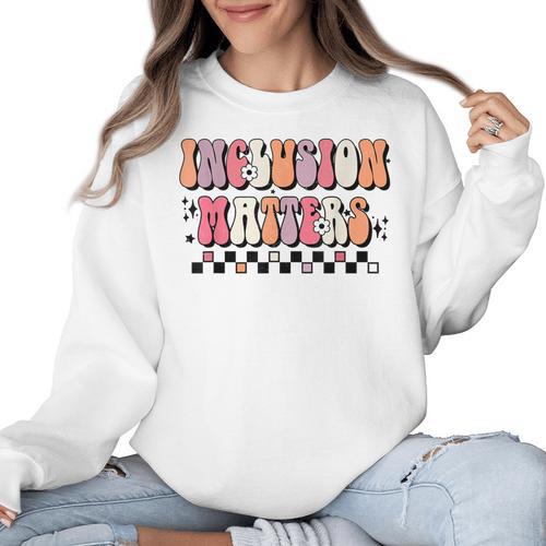 Boho Inclusion Matters Special Education SPED Teacher Women Women Crewneck Sweatshirt - teacherstshirts.com CA